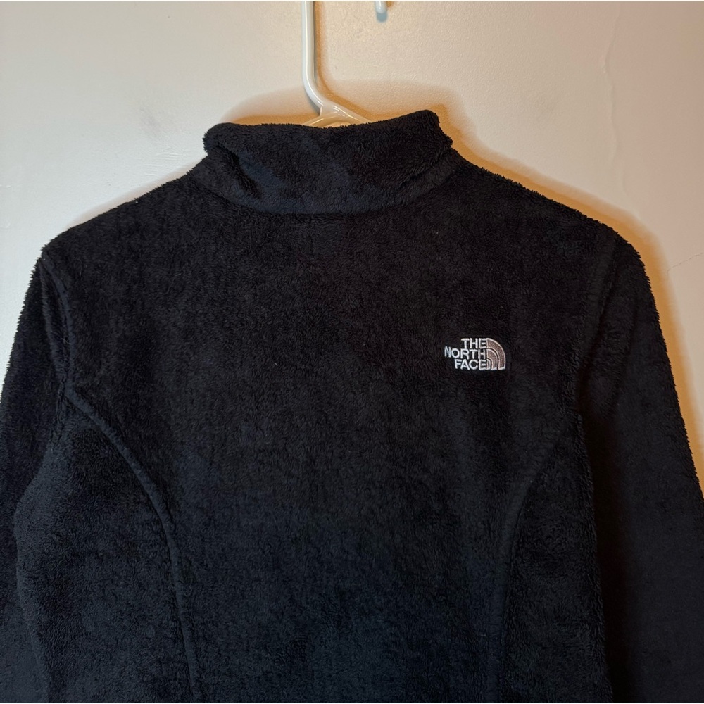 The North Face Fuzzy Fleece Full Zip Embroidered Jacket Black Womens Size Medium - Picture 9 of 14